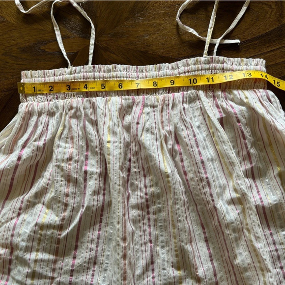 Ann Taylor LOFT NWT metallic striped loose fit smocked tank top Size S - Picture 9 of 9